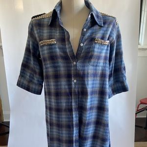 WHAT GOES AROUND COMES AROUND plaid shirt dress